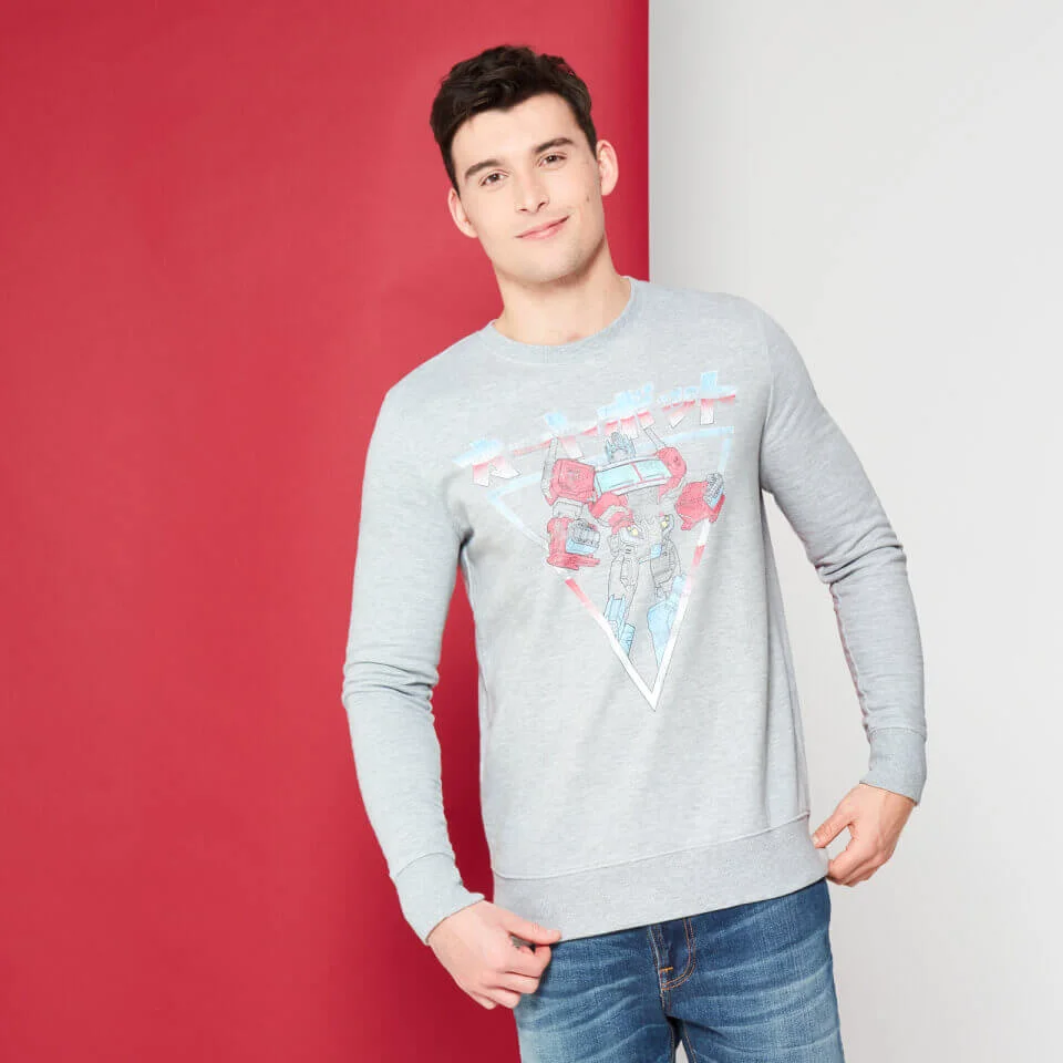Transformers Optimus Prime Retro Japanese Sweatshirt - Grey - S - Grey Image 1