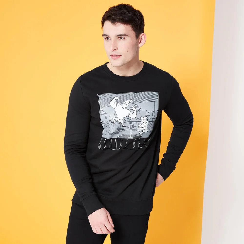 Cartoon Network Spin-Off Johnny Bravo Classic Scene Sweatshirt - Black - S Image 1