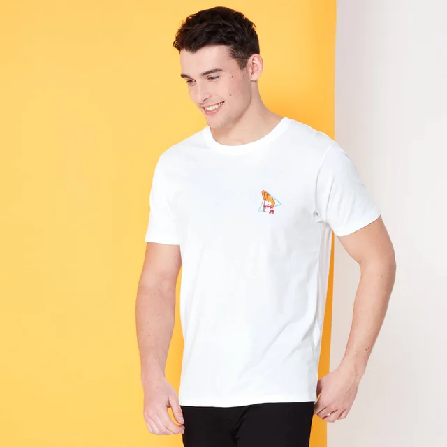 Cartoon Network Spin-Off Johnny Bravo 90's Embroidered Pocket T-Shirt - White