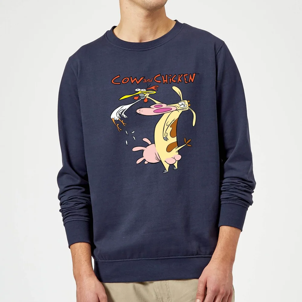 Cow and Chicken Characters Sweatshirt - Navy - S Image 1
