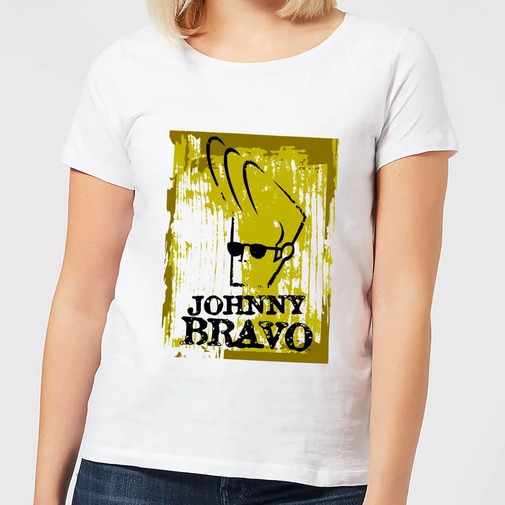 Johnny Bravo Distressed Women's T-Shirt - White - S Image 1