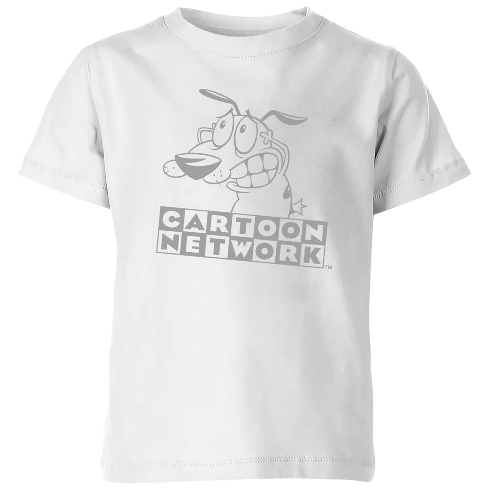 Courage The Cowardly Dog Outline Kids' T-Shirt - White - 3-4 Years Image 1