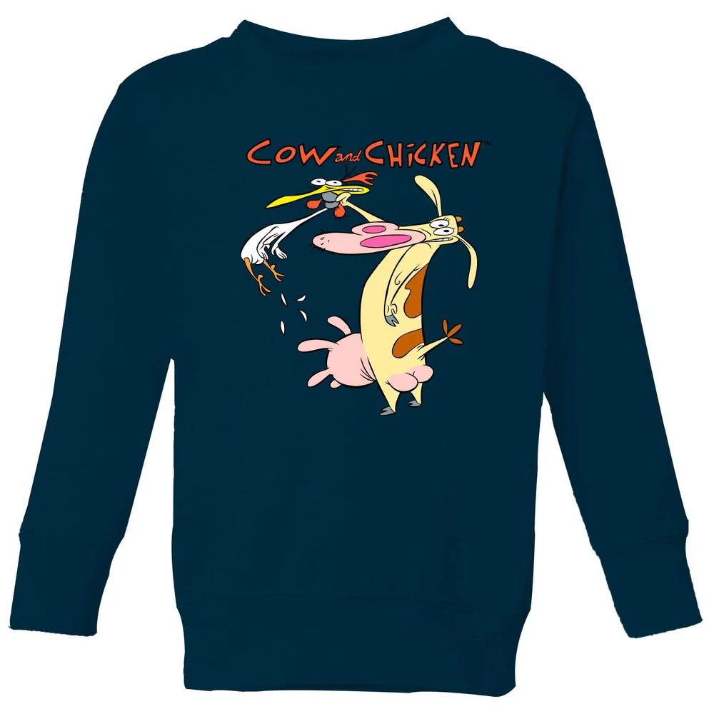 Cow and Chicken Characters Kids' Sweatshirt - Navy - 3-4 Years Image 1