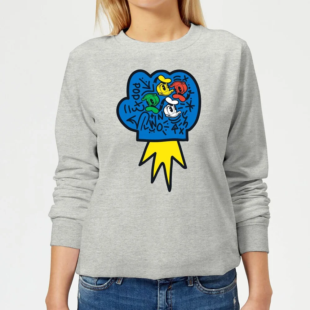 Donald Duck Pop Fist Women's Sweatshirt - Grey - 3XL - Grey Image 1