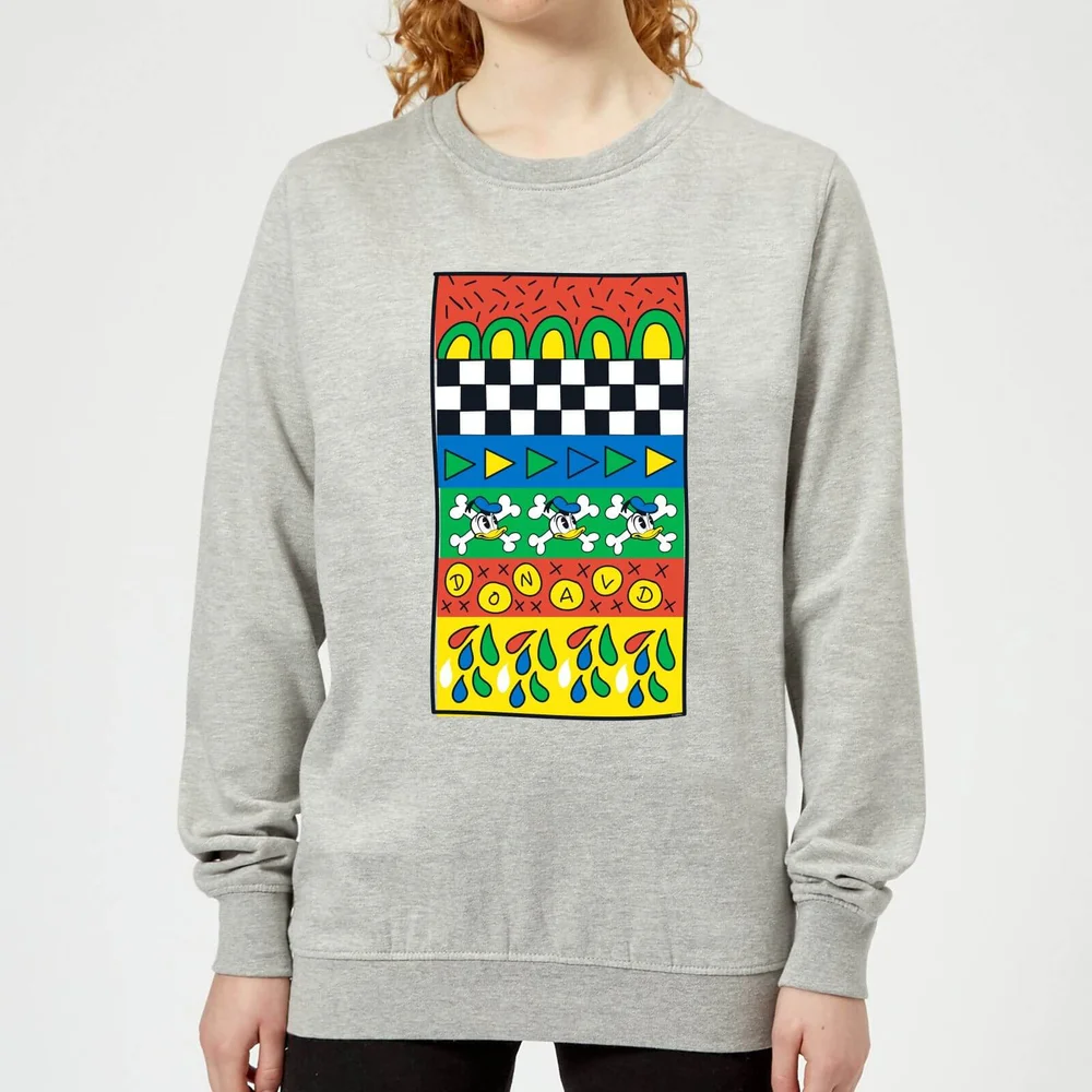 Donald Duck Vintage Pattern Women's Sweatshirt - Grey - 3XL - Grey Image 1