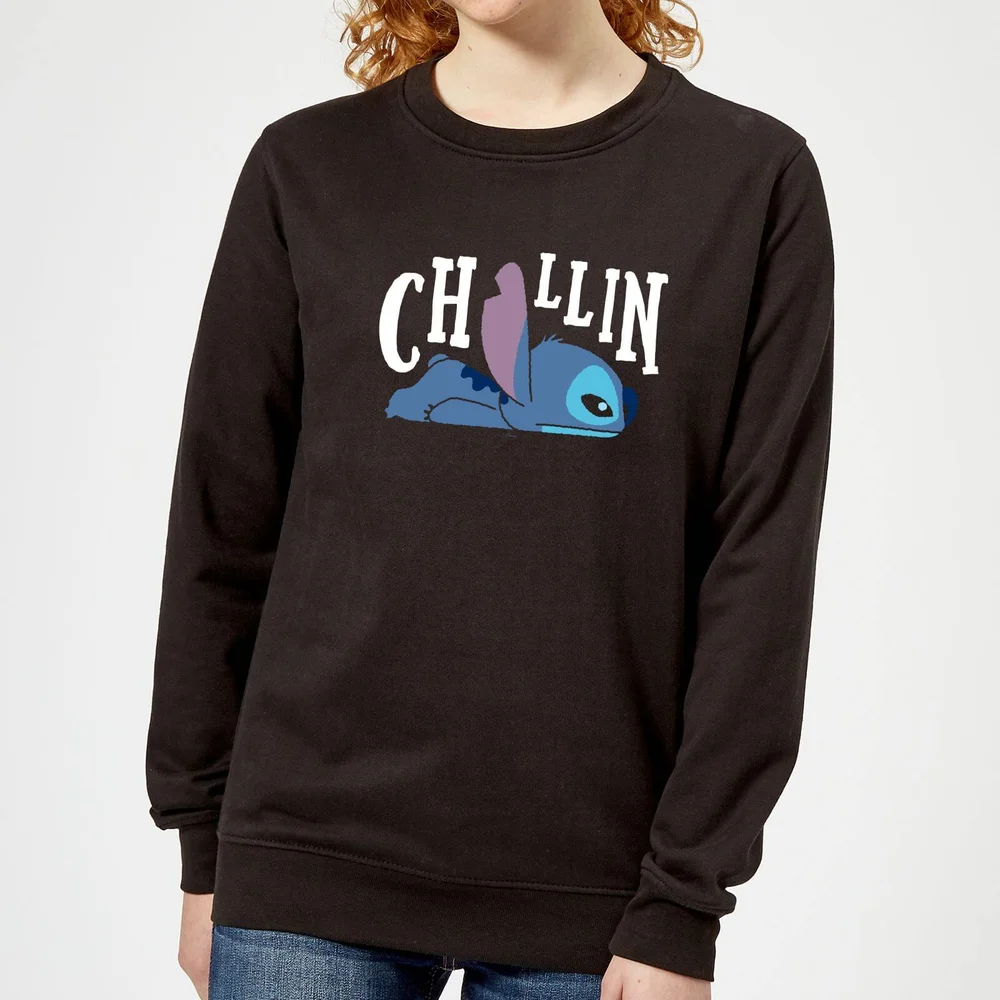 Disney Lilo And Stitch Chillin Women's Sweatshirt - Black - XS Image 1