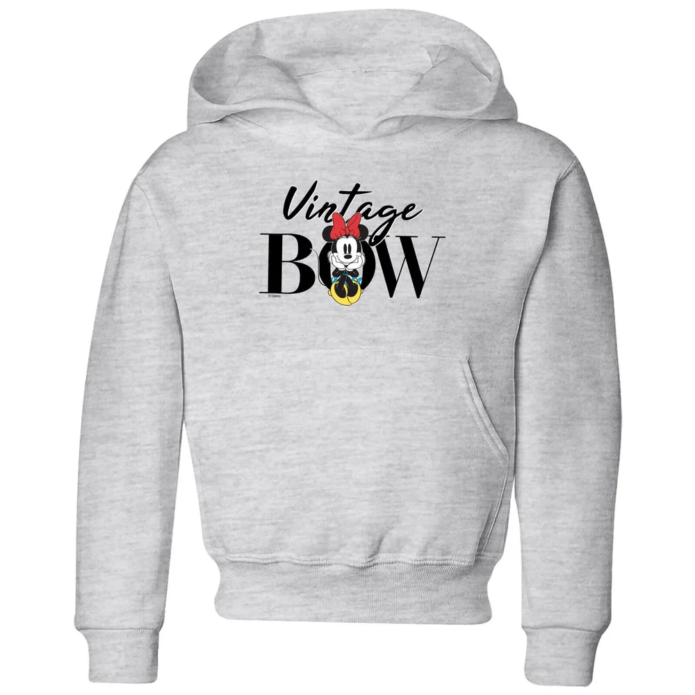 Disney Minnie Mouse Vintage Bow Kids' Hoodie - Grey - 3-4 Years Image 1