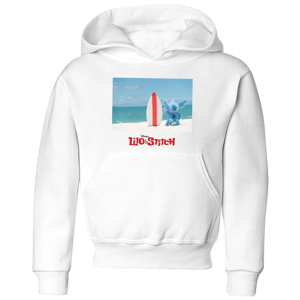Disney Lilo And Stitch Surf Beach Kids' Hoodie - White - 3-4 Years Image 1