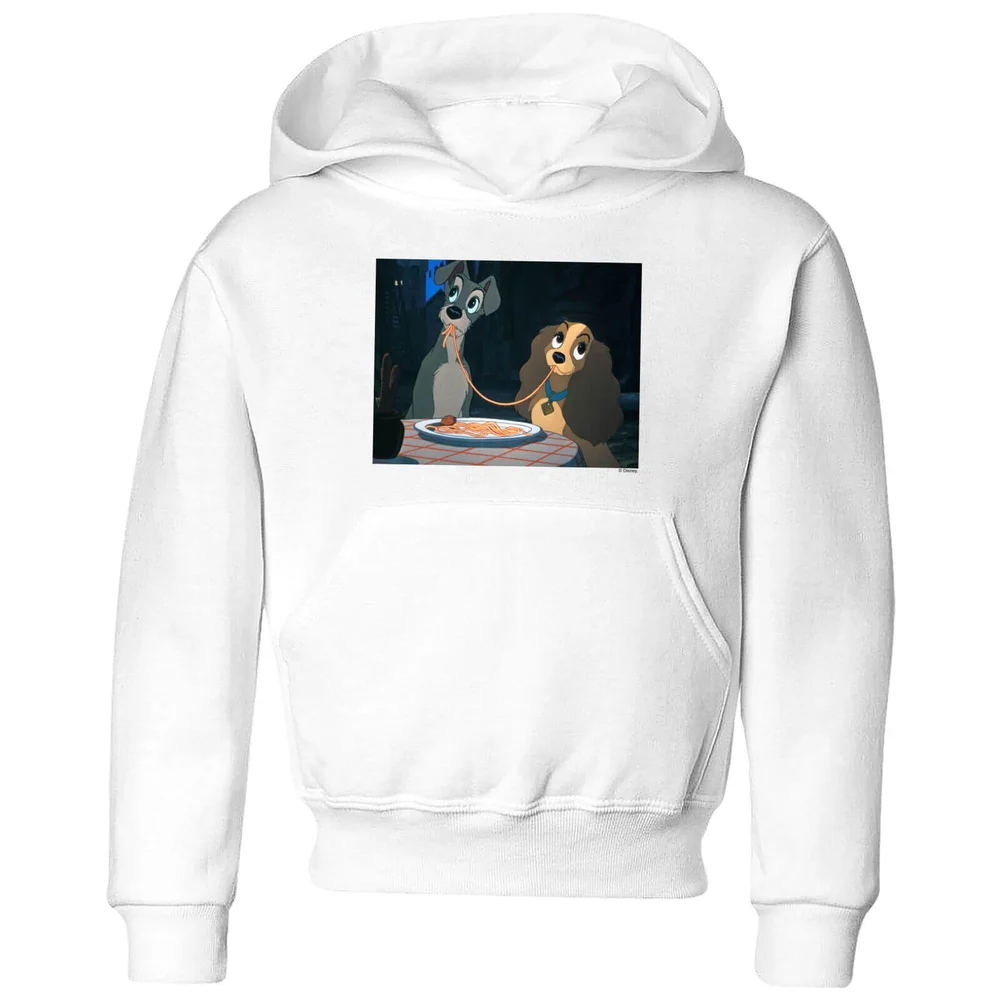 Disney Lady And The Tramp Spaghetti Scene Kids' Hoodie - White - 3-4 Years Image 1