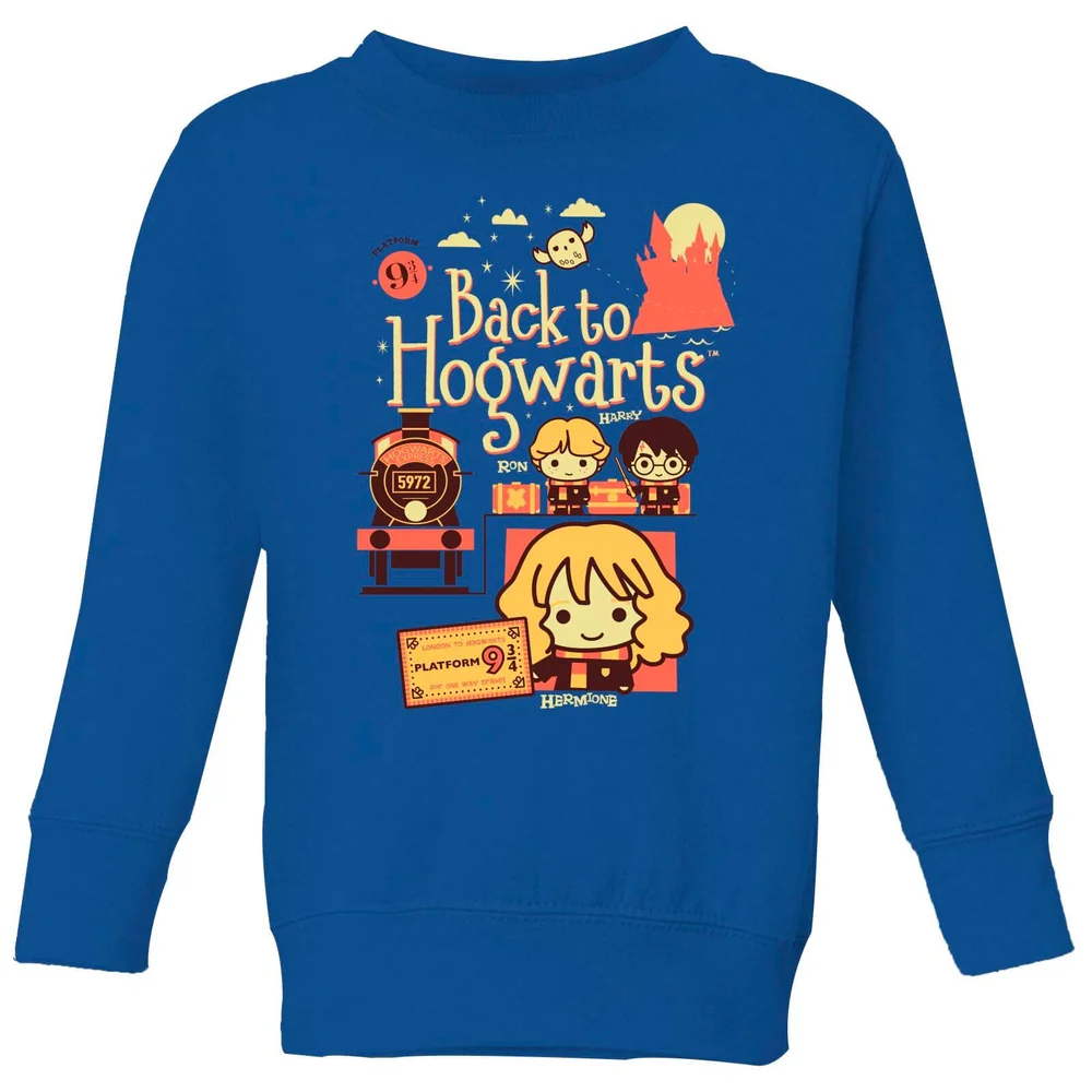Harry Potter Kids Back To Hogwarts Kids' Sweatshirt - Royal Blue - 9-10 Years Image 1