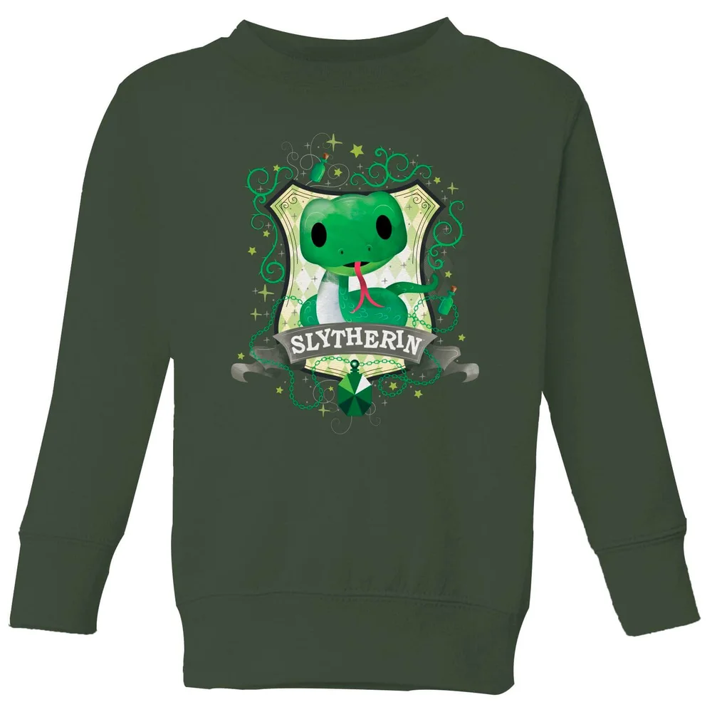 Harry Potter Kids Slytherin Crest Kids' Sweatshirt - Forest Green - 3-4 Years Image 1