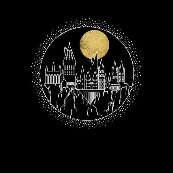 Harry Potter Hogwarts Castle Moon Sweatshirt - Black