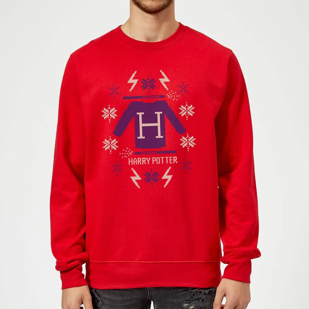 Harry Potter Christmas Sweater Christmas Jumper - Red - S Image 1