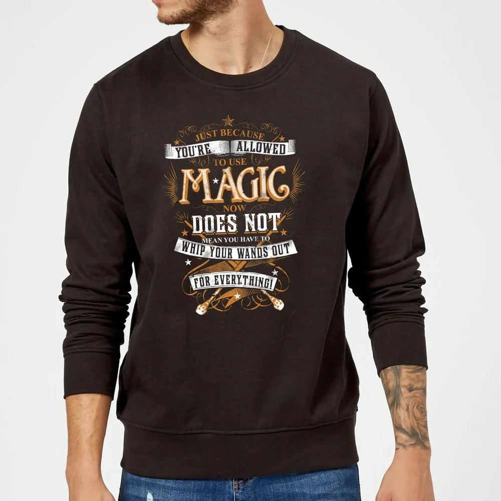 Harry Potter Whip Your Wands Out Sweatshirt - Black - S Image 1