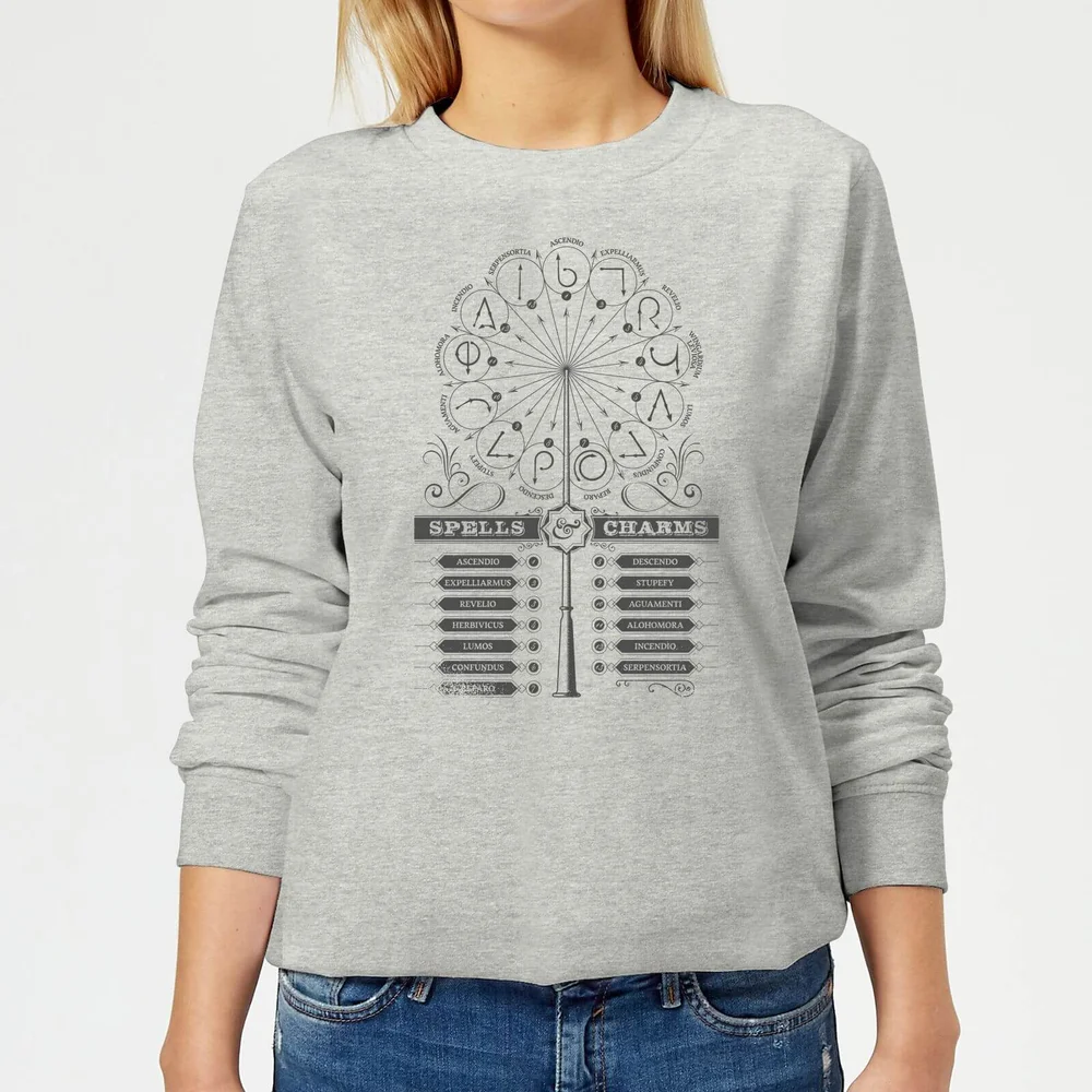 Harry Potter Spells Charms Women's Sweatshirt - Grey - 3XL Image 1