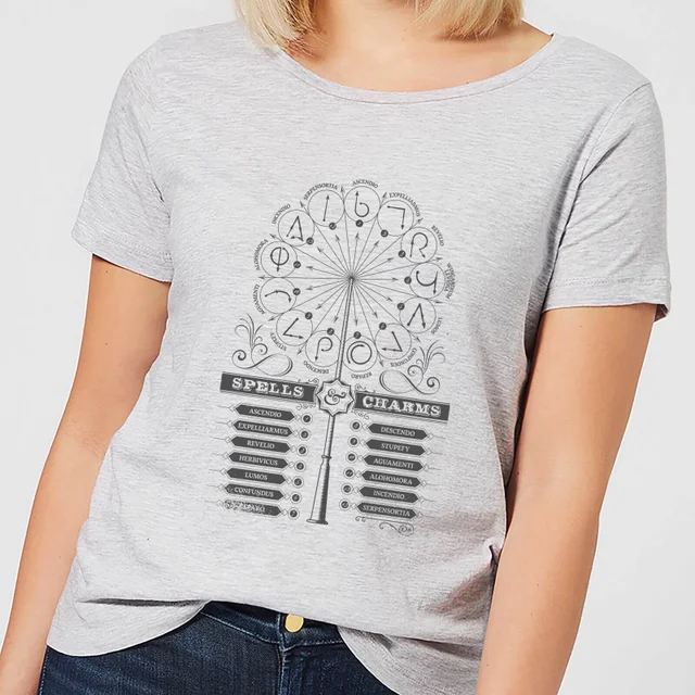 Harry Potter Spells Charms Women's T-Shirt - Grey