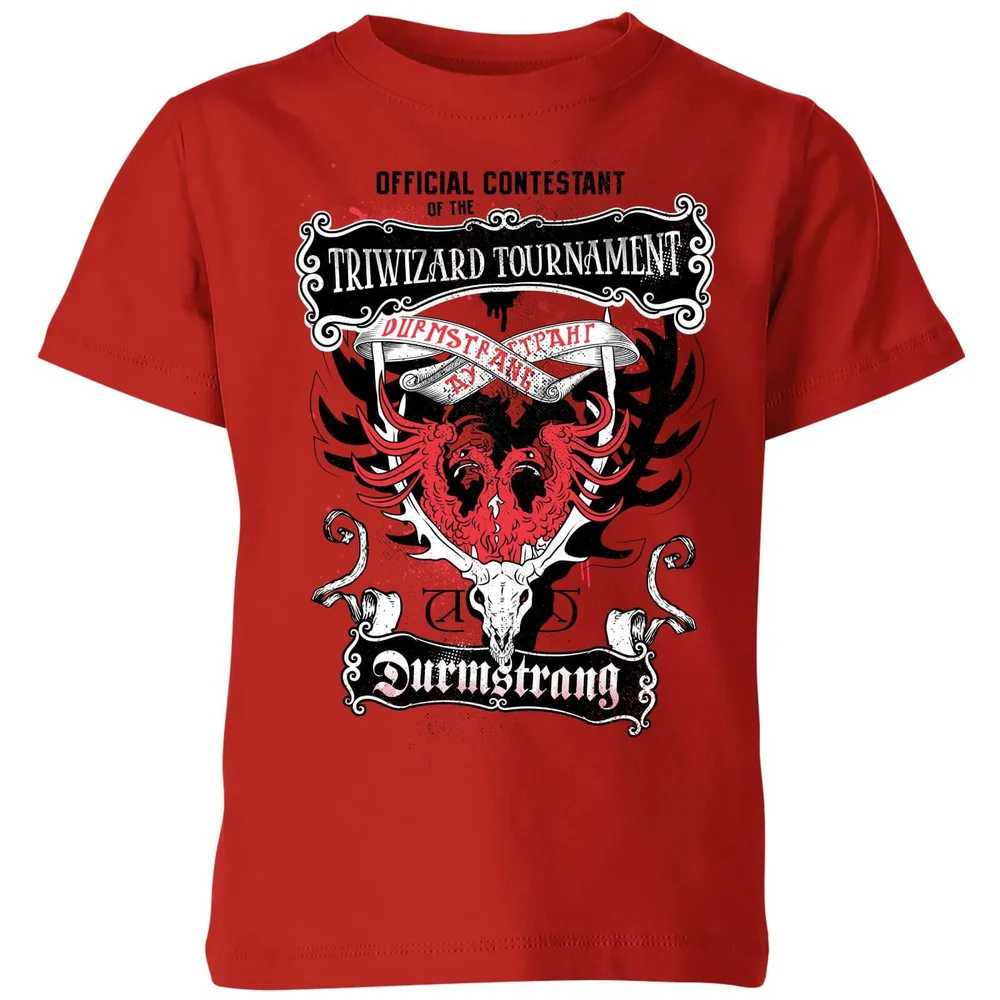 Harry Potter Triwizard Tournament Durmstrang Kids' T-Shirt - Red - 3-4 Years Image 1
