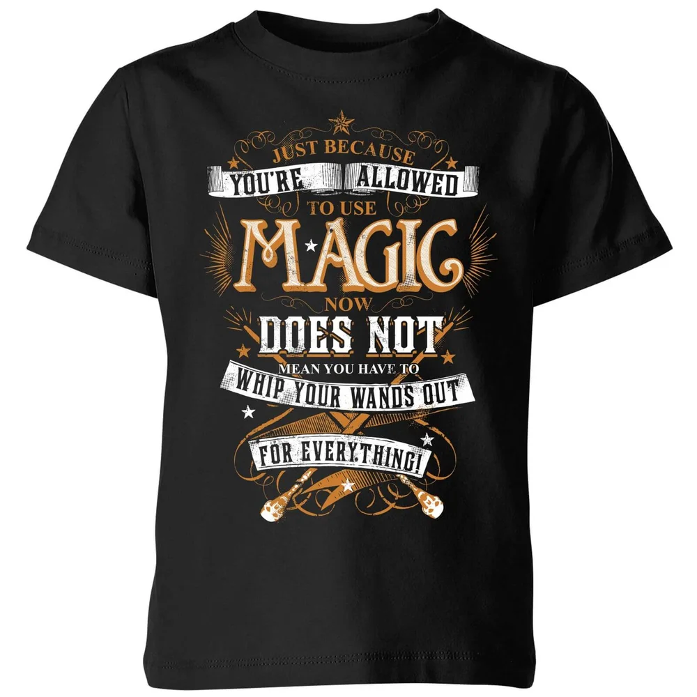 Harry Potter Whip Your Wands Out Kids' T-Shirt - Black - 3-4 Years Image 1