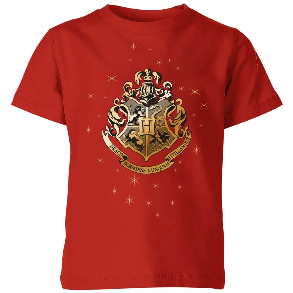 Harry Potter Star Hogwarts Gold Crest Kids' T-Shirt - Red - 3-4 Years Image 1