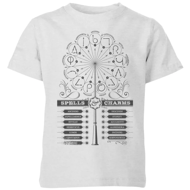 Harry Potter Spells Charms Kids' T-Shirt - Grey