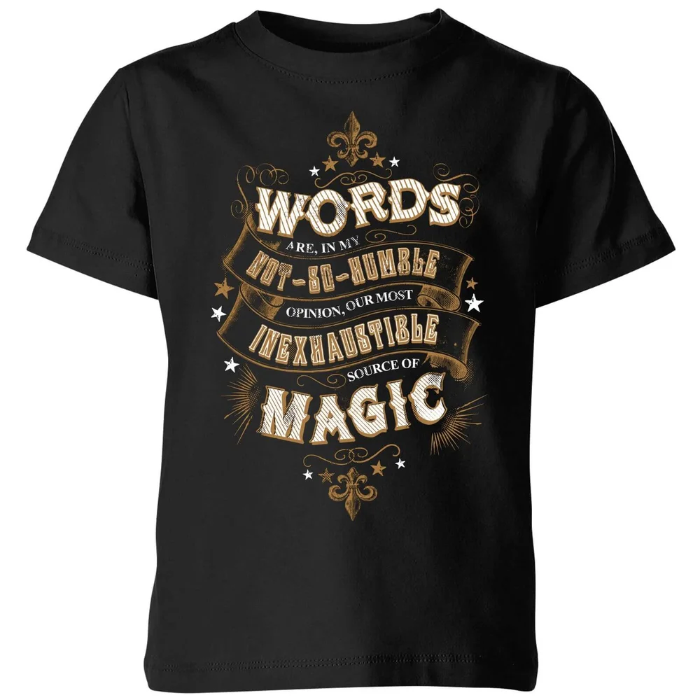 Harry Potter Words Are, In My Not So Humble Opinion Kids' T-Shirt - Black - 5-6 Years Image 1