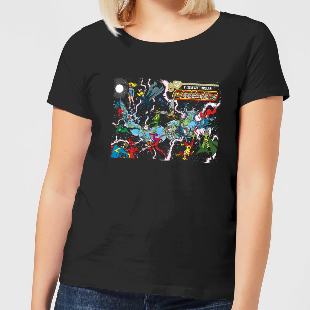 Justice League Crisis On Infinite Earths Cover Women's T-Shirt - Black - S Image 1