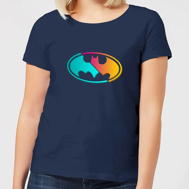 Justice League Neon Batman Women's T-Shirt - Navy