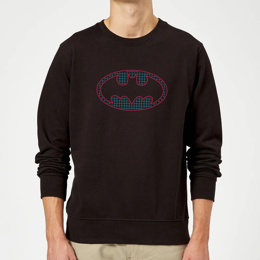 Justice League Batman Retro Grid Logo Sweatshirt - Black - S Image 1