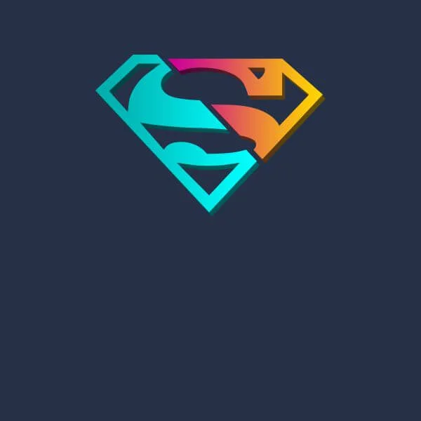 Justice League Neon Superman Women's T-Shirt - Navy