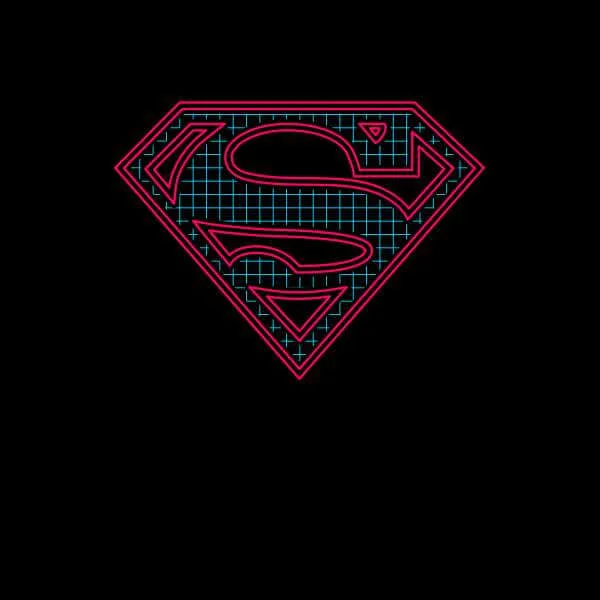 Justice League Superman Retro Grid Logo Sweatshirt - Black