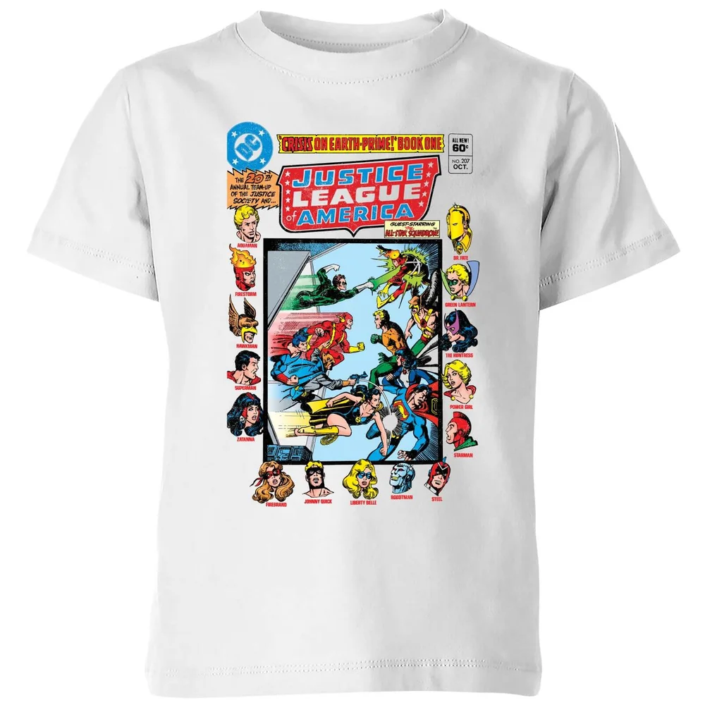 Justice League Crisis On Earth-Prime Cover Kids' T-Shirt - White - 3-4 Years Image 1