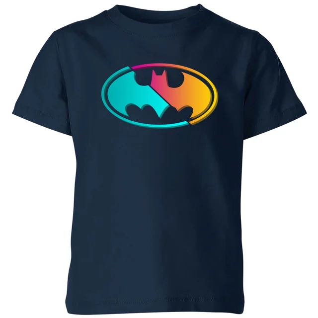 Justice League Neon Batman Kids' T-Shirt - Navy