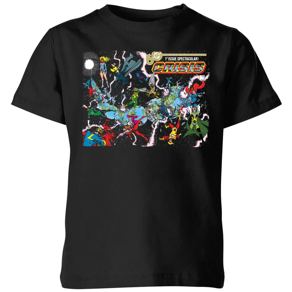 Justice League Crisis On Infinite Earths Cover Kids' T-Shirt - Black - 3-4 Years Image 1