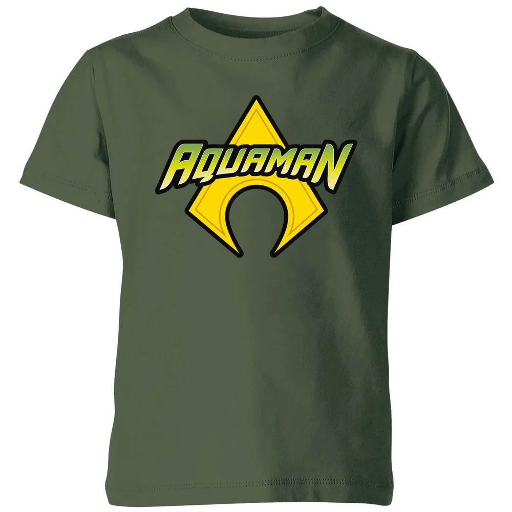 Justice League Aquaman Logo Kids' T-Shirt - Forest Green - 3-4 Years Image 1