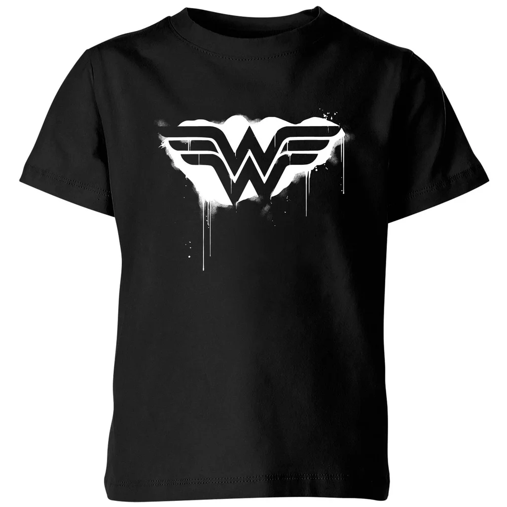 Justice League Graffiti Wonder Woman Kids' T-Shirt - Black - 3-4 Years Image 1