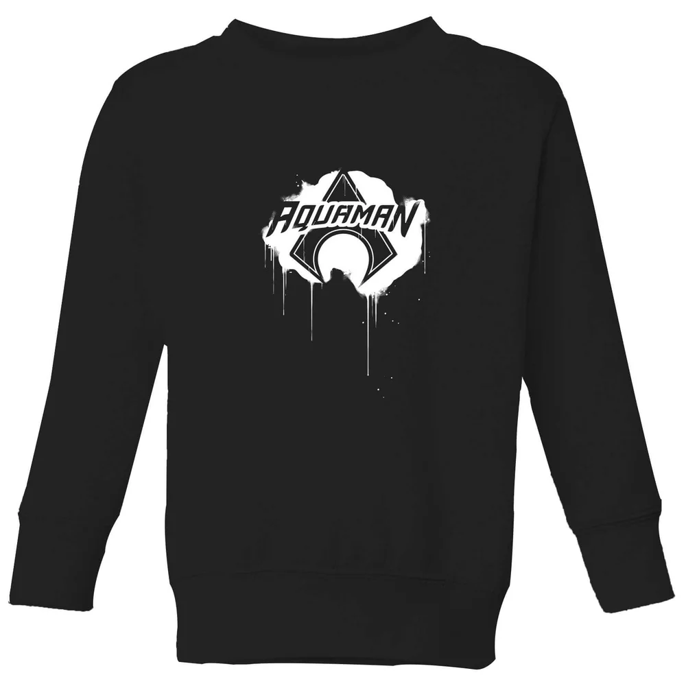 Justice League Graffiti Aquaman Kids' Sweatshirt - Black - 3-4 Years Image 1
