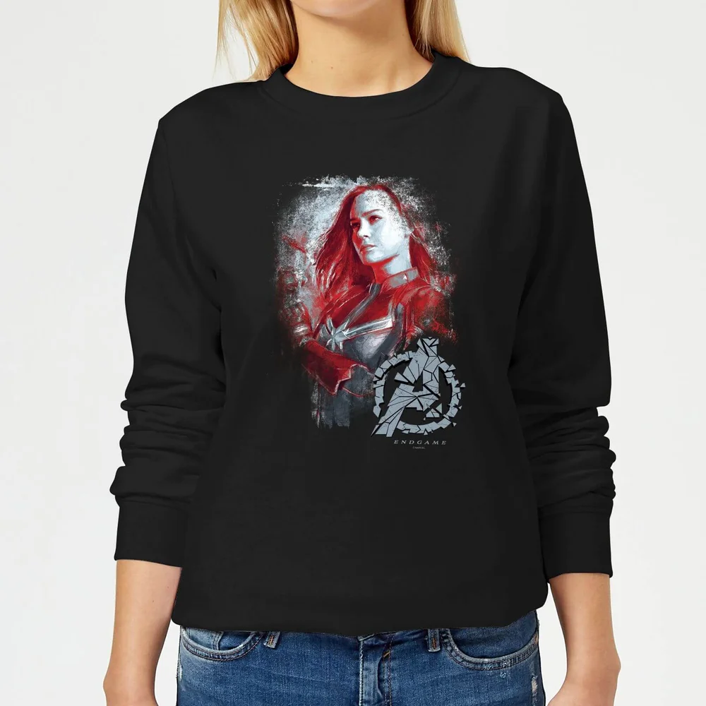 Avengers Endgame Captain Marvel Brushed Women's Sweatshirt - Black - XS Image 1