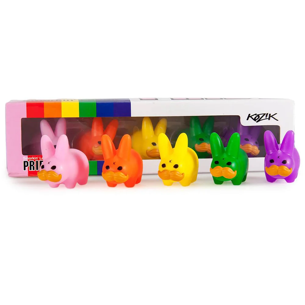 Kidrobot Frank Kozik Mini Stache Labbit Pride 5-Pack Collector Box Set Image 1