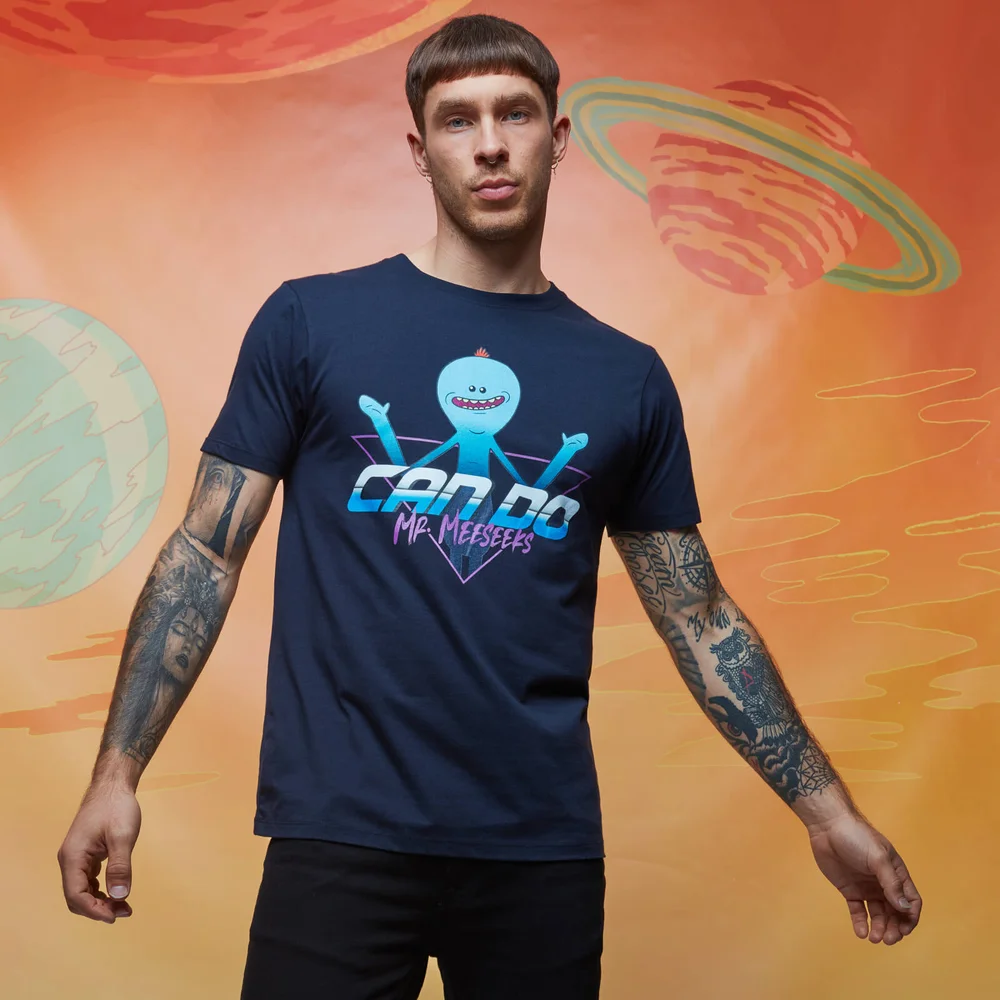 Rick and Morty Get Schwifty Meeseeks Can Do T-Shirt - Navy - S Image 1