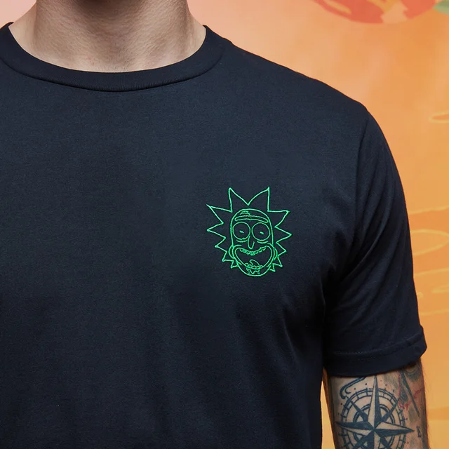 Rick and Morty Get Schwifty Rick Embroidered T-Shirt - Black
