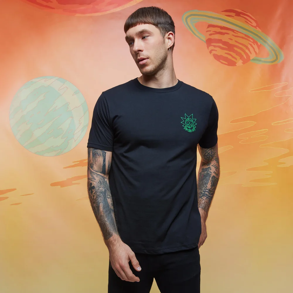 Rick and Morty Get Schwifty Rick Embroidered T-Shirt - Black - S Image 1