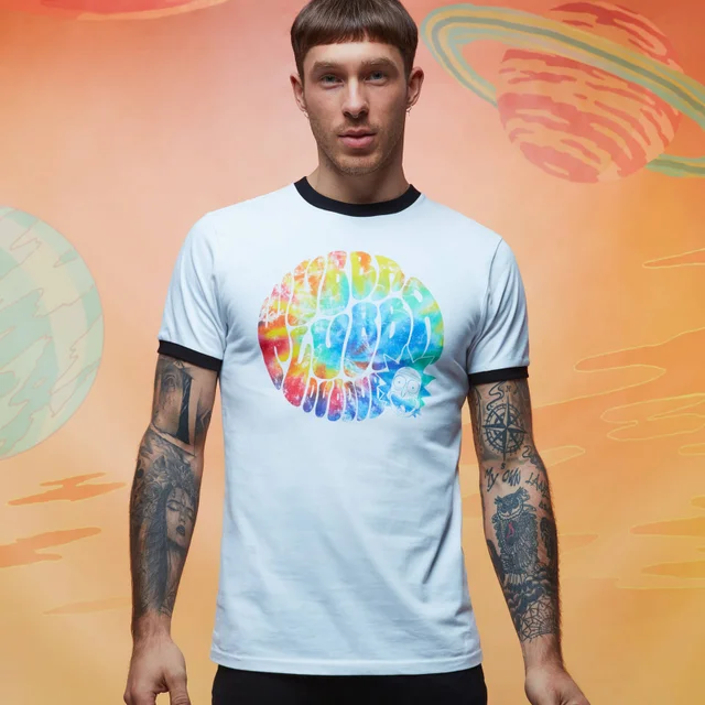 Rick and Morty Get Schwifty Wubba Lubba Dub Dub Rainbow Ringer - White/Black