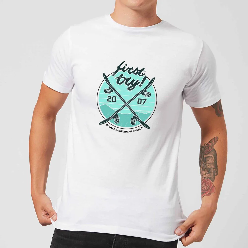 Braille Skateboarding Limited Edition First Try Men's T-Shirt - White - M Image 1