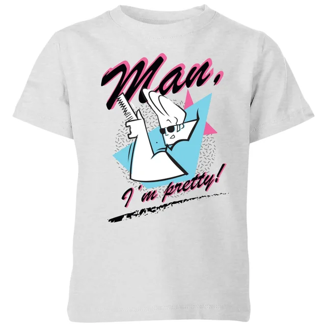 Cartoon Network Spin-Off Johnny Bravo Man I'm Pretty Kids' T-Shirt - Grey