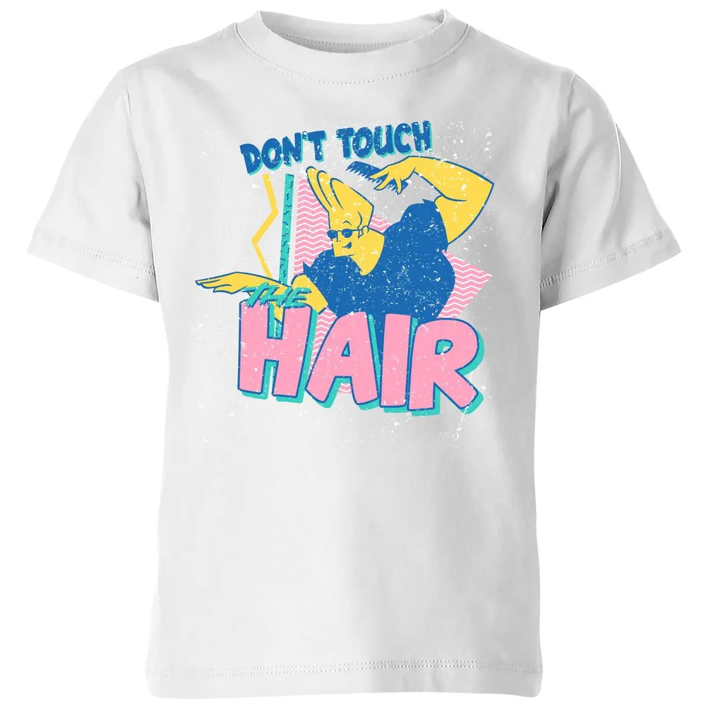 Cartoon Network Spin-Off Johnny Bravo Don't Touch The Hair Kids' T-Shirt - White - 3-4 Years Image 1