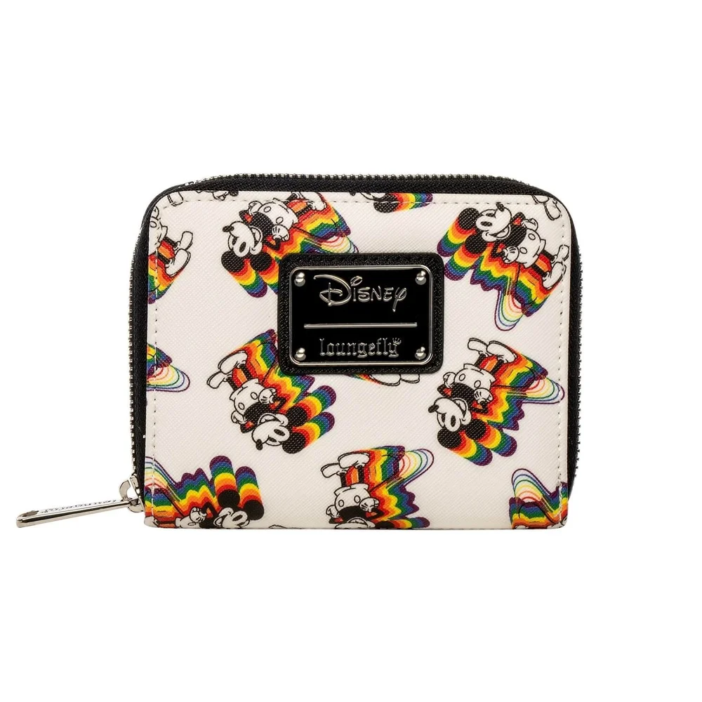 Loungefly Disney Mickey Mouse Rainbows Mini Zip-Around Wallet Image 1