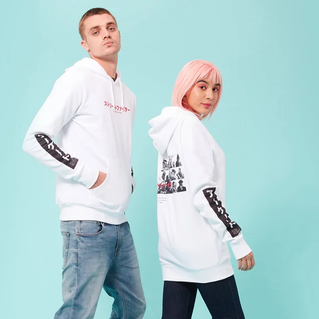 Street Fighter Arcade Line Up Unisex Hoodie - White