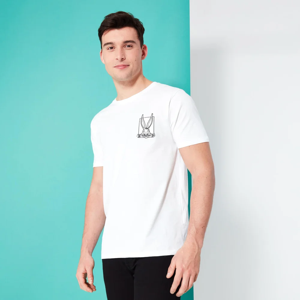 Looney Tunes Kaboom Collection Buggs Bunny Embroidered Men's T-Shirt - White - S Image 1
