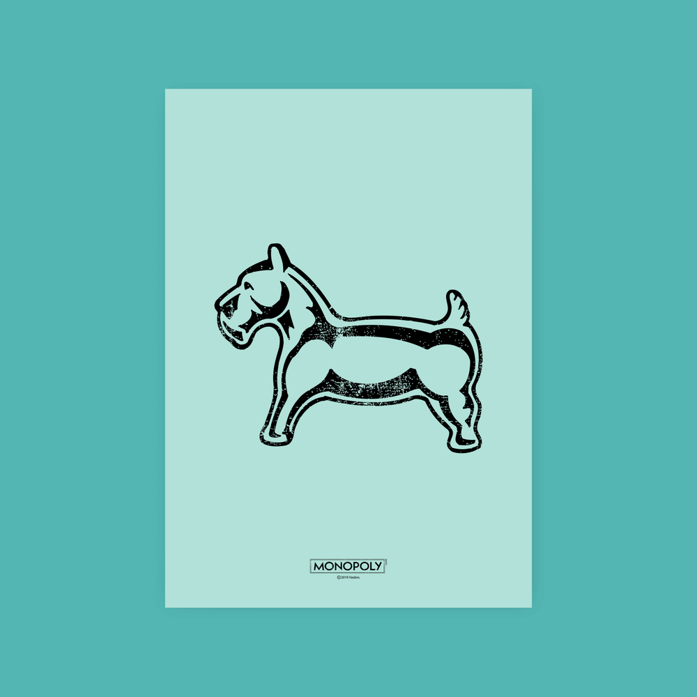 Monopoly Dog Letterpress Art Print - A4 Image 1