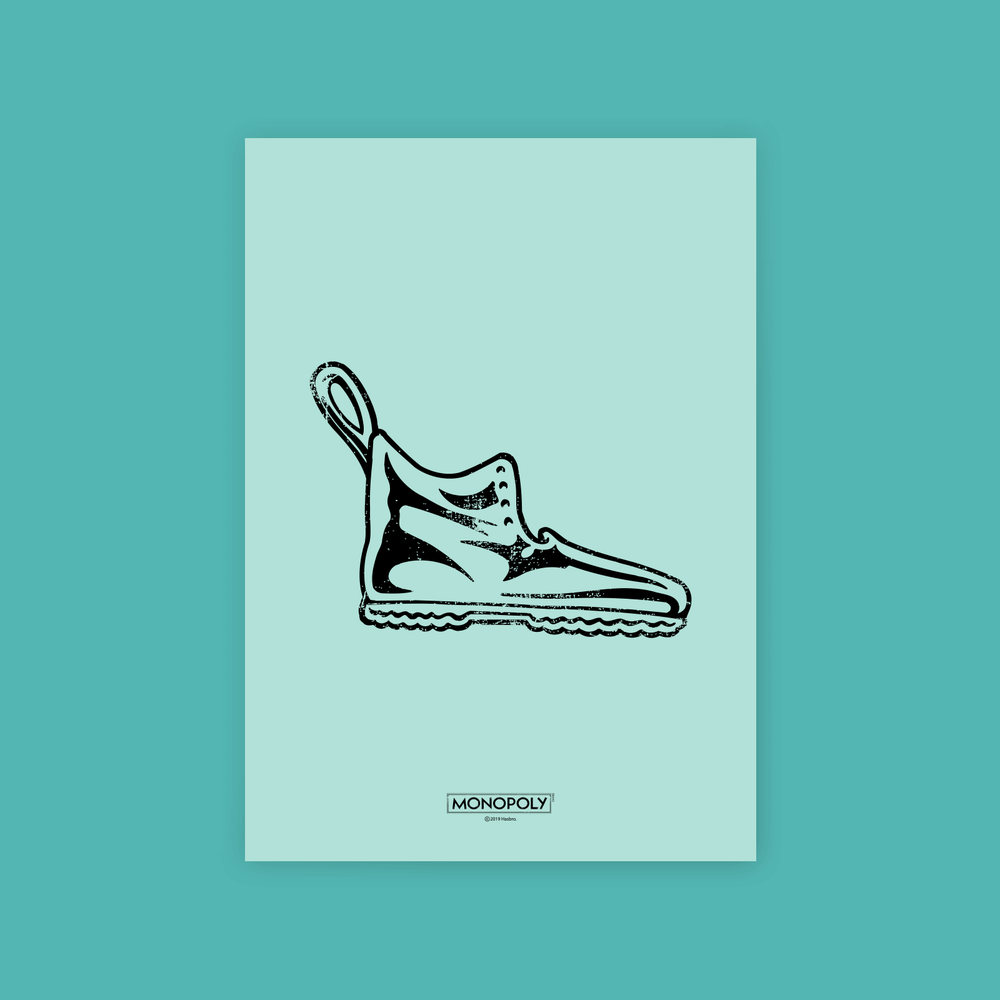 Monopoly Boot Letterpress Art Print - A4 Image 1